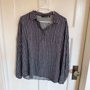 Marimekko x Uniqlo mauve & green circle stripe top size large